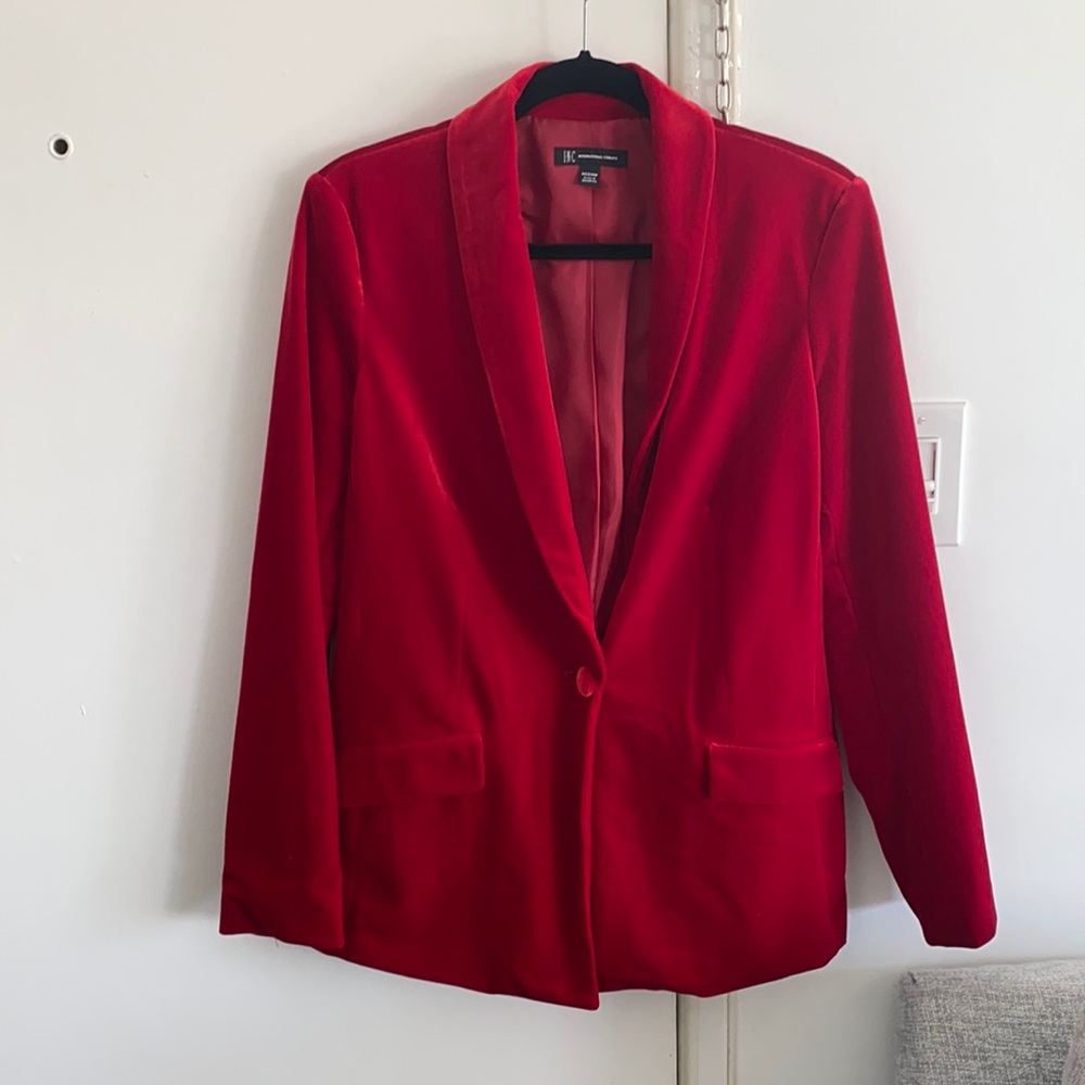 Red Blazer suede INC